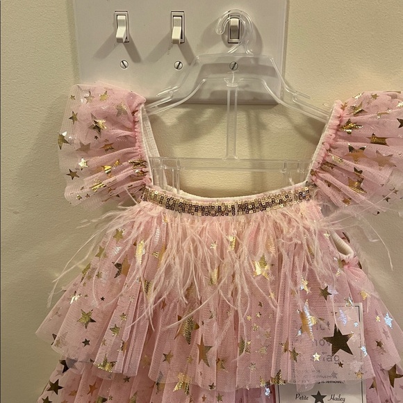 PETITE HAIlEY Layered Star Pink  Ruffle Dress size Childs 5 - Picture 2 of 5